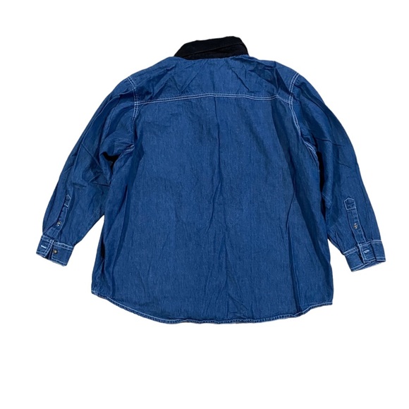 Dr. Seuss He’s Mean &‎ Green Grinch Denim Vintage Button Down - Picture 2 of 5